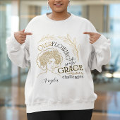 Überfließend mit Grace Gold Leaf Blumenhaar Sweatshirt