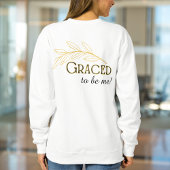 Überfließend mit Grace Gold Leaf Blumenhaar Sweatshirt