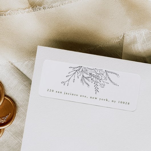 Überfließende Bouquet-Rücksendeadressen-Aufkleber