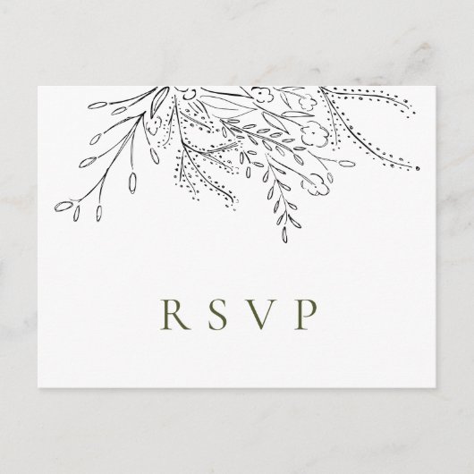 Überfließende Bouquet Wedding RSVP Cards Ankündigungspostkarte (Vorderseite)