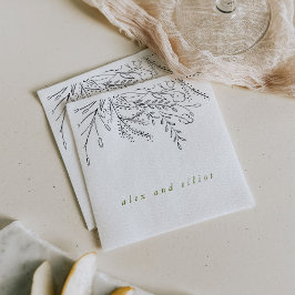 Überfließende Bouquet Wedding Serviette