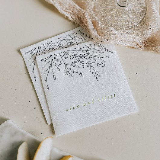 Überfließende Bouquet Wedding Serviette