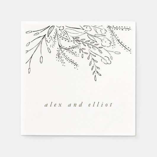 Überfließende Bouquet Wedding Serviette (Vorderseite)