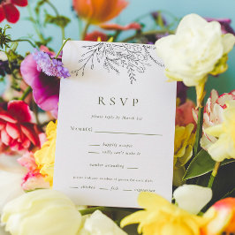 Überfließende Bouquet Wedding Vertikale RSVP Cards Karte