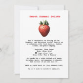 Überfließende Schüssel Erdbeeren Einladung (Rückseite)