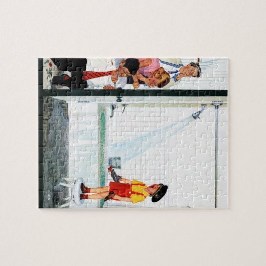 Überfließende Wanne Puzzle (Horizontal)