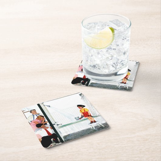 Überfließende Wanne Rechteckiger Pappuntersetzer (Vor Ort)