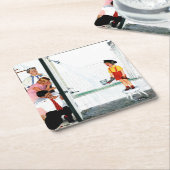 Überfließende Wanne Rechteckiger Pappuntersetzer (angewinkelt)