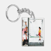 Überfließende Wanne Schlüsselanhänger (Vorderseite links)