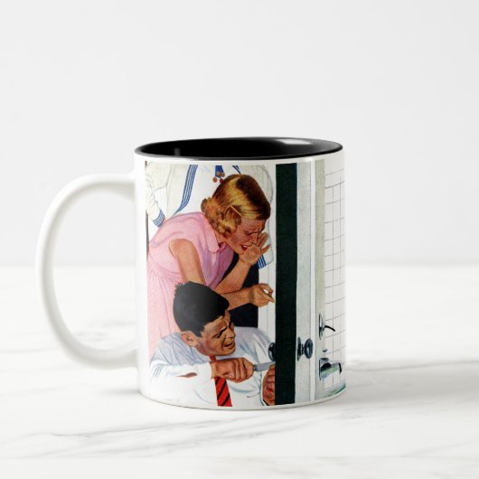 Überfließende Wanne Zweifarbige Tasse (Links)