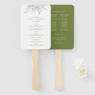 Überfließender Bouquet Wedding Program Hand Fan Fächer
