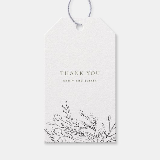 Überfließendes Bouquet Vielen Dank Geschenkanhänger (Vorderseite)