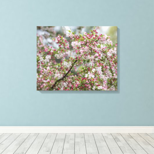 Überfluss an Blüten Leinwanddruck (Insitu (Holzboden))