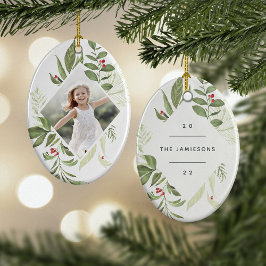 Überfluss botanisch | Elegantes geometrisches Foto Keramik Ornament