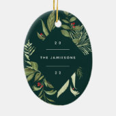 Überfluss botanisch | Elegantes geometrisches Foto Keramik Ornament (Hinten)