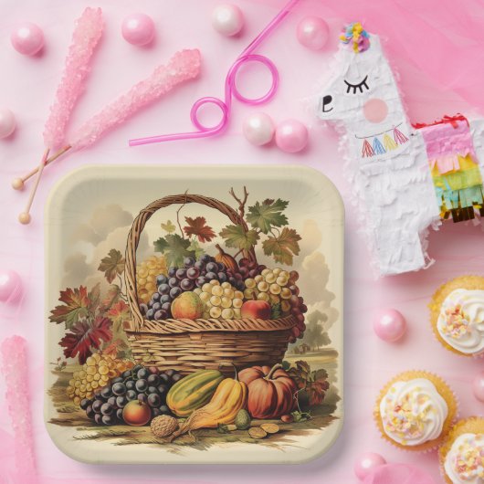 Überfluss des Herbstes: Schönes Fest Pappteller (Party)