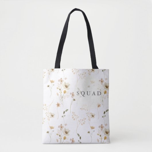Überfluss Getrocknete Wildblume Brautparty Squad Tasche (Vorderseite)