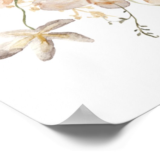 Überfluss getrocknete Wildblume Pampas Hochzeit Poster (Ecke)