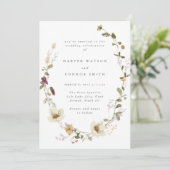 Überfluss getrocknete Wildblume Pampas Wreath Hoch Einladung (Stehend Vorderseite)