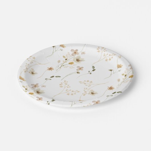 Überfluss getrocknete Wildblume Pampas Wreath Hoch Pappteller (Schrägansicht)