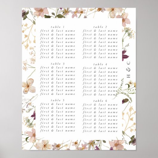 Überfluss getrocknete Wildblume Pampas Wreath Hoch Poster (Vorne)