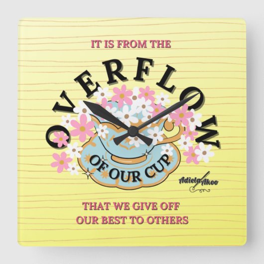 ÜBERFLUSS Mauer Uhr von Adiela Akoo (Vorderseite)