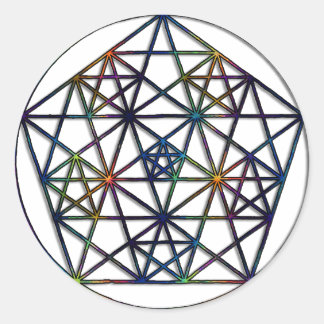 Überfluss Sacred Geometry Fraktal of Life Runder Aufkleber