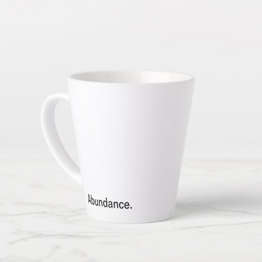 Überfluss. - Schwarzer und weißer Text reinigen Milchtasse (Linke Ecke)