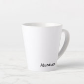 Überfluss. - Schwarzer und weißer Text reinigen Milchtasse (Rechte Ecke)