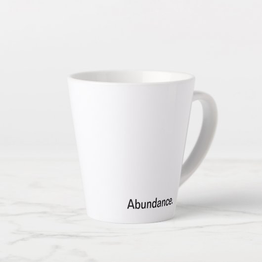 Überfluss. - Schwarzer und weißer Text reinigen Milchtasse (Rechte Ecke)