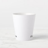 Überfluss. - Schwarzer und weißer Text reinigen Milchtasse (Vorderseite)