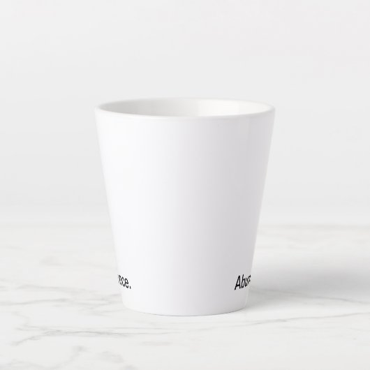 Überfluss. - Schwarzer und weißer Text reinigen Milchtasse (Vorderseite)