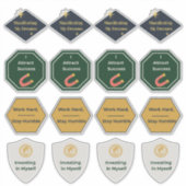 Überfluss- und Arbeitsethik-Affirmations-Stickerbo Aufkleber (Vorderseite)