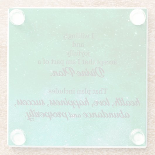 Überfluss und Wohlstand Bejahung des göttlichen Pl Glasuntersetzer (Rückseite)