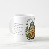 Überflussglas-Geldspruch für Wohlstand Kaffeetasse (Vorderseite Links)