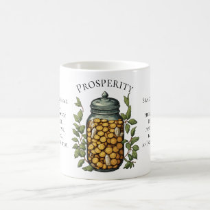 Überflussglas-Geldspruch für Wohlstand Kaffeetasse