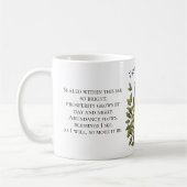 Überflussglas-Geldspruch für Wohlstand Kaffeetasse (Links)