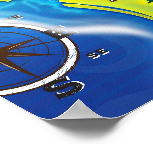 Überflutete Erdkarte Poster (Ecke)