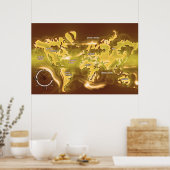 Überflutete Erdkarte Poster (Küche)