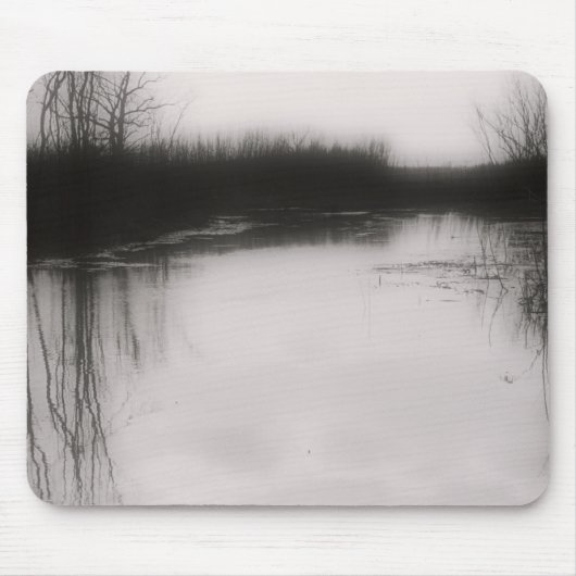 Überflutete Felder - Mousepad aus schwarzem und we (Vorne)