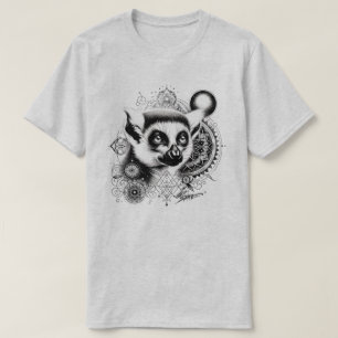 Überfluteter Lemur Heilige Geometrie T-Shirt