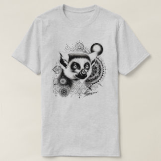 Überfluteter Lemur Heilige Geometrie T-Shirt