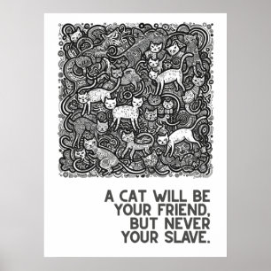 Überfüllte Katzen - Sprichwörter Poster