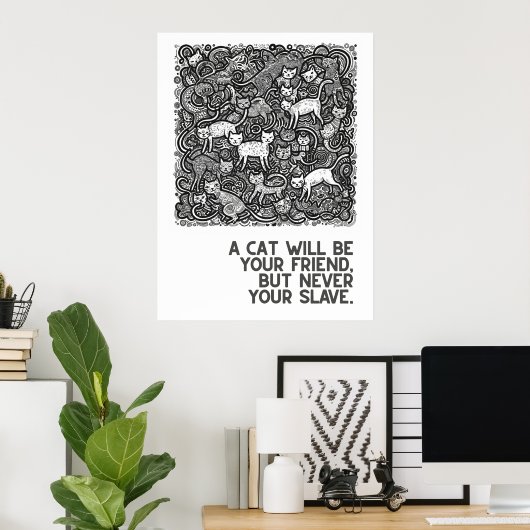 Überfüllte Katzen - Sprichwörter Poster (Heimbüro)