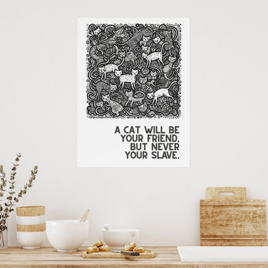 Überfüllte Katzen - Sprichwörter Poster (Küche)