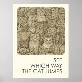 Überfüllte Katzen - Sprichwörter Poster