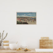 Überfüllte Strandlandschaft Poster (Küche)