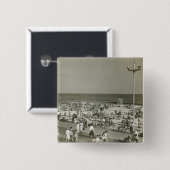 Überfüllter Strand Button (Vorne & Hinten)
