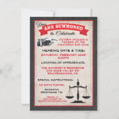 Übergab die Einladungen der Bar Exam Law School (Vorderseite)