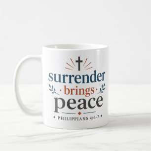 Übergabe bringt Frieden Schrift Hoffnung Zitat Kaffeetasse